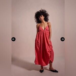 NWT $250 FREE PEOPLE Primmy Midi Dress - Ice Coral